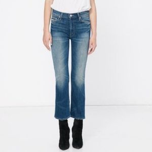 MOTHER Blue Cropped Ankle Jeans
